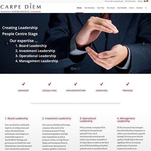 Carpe Diem Consulting Webseite